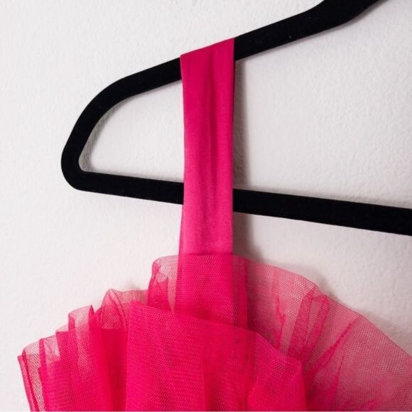 NWT Storia Tulle Tiered Mini Dress M Pink Babydoll Ruffle - Picture 6 of 10